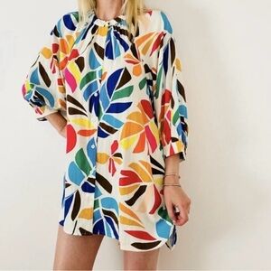 SOLD Tabitha Brown Multi-Color Tropical Floral Tunic Top Size Small SOLD
